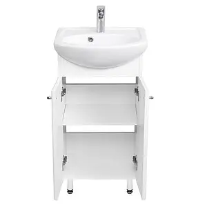 Тумба-умывальник напольная Aquaton Мира H 45 белый 1A1044K1MR010 Тумба-умывальник напольная Aquaton Мира H 45 белый 1A1044K1MR010, 4