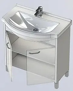 Тумба-умывальник напольная Aquanet Донна 80 дуб белый 00169042+00168864, 4