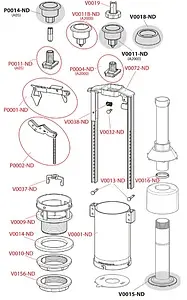 Механизм сливной для бачка однорежимный AlcaPlast A05-CHROM Механизм сливной для бачка однорежимный AlcaPlast A05-CHROM, 3