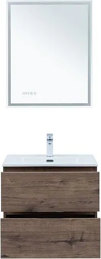 Тумба-умывальник подвесная Aquanet Алвита New 60 дуб веллингтон/табак 00334184+00254363