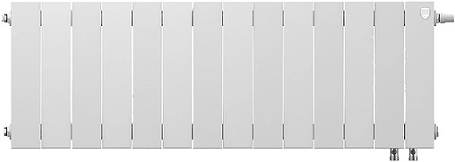 Радиатор биметаллический 14 секции нижнее правое подключение Royal Thermo PianoForte VD 300 Bianco Traffico RTPBTVDR30014