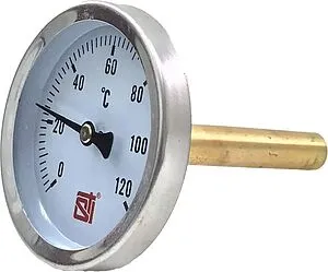 Термометр биметаллический STI 80мм 120°С гильза 100мм ½&quot; ТБП80-12-100, 3