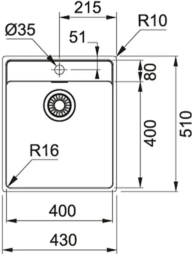 Мойка кухонная Franke Maris MRX 210-40 TL нержавеющая сталь 127.0544.021