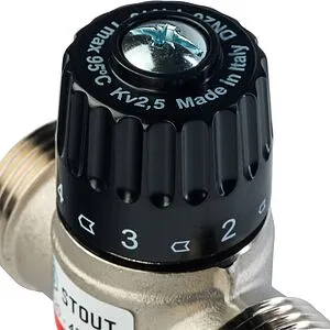 Трехходовой термостатический смесительный клапан 1" +20...+43°С Kvs 2.5 Stout SVM-0020-254325 Трехходовой термостатический смесительный клапан 1" +20...+43°С Kvs 2.5 Stout SVM-0020-254325, 5