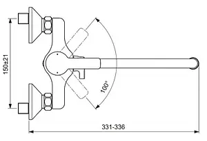 Смеситель для ванны с длинным изливом Vidima Uno хром BA239AA Смеситель для ванны с длинным изливом Vidima Uno хром BA239AA, 3