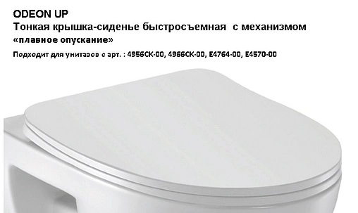 Крышка-сиденье для унитаза с микролифтом Jacob Delafon Odeon Up белый 8322K-00