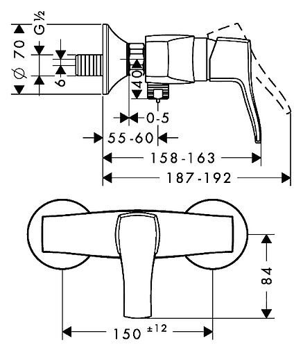 Смеситель для душа Hansgrohe Metris Classic хром 31672000