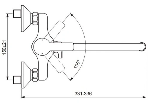 Смеситель для ванны с длинным изливом Vidima Uno хром BA239AA