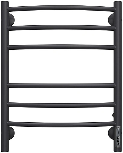 Полотенцесушитель электрический лесенка Terminus Классик П6 450х600 электро quick touch КС 9005 черный матовый 4670078527578