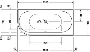 Ванна акриловая Duravit Darling New 190x90 R 700247000000000, 2