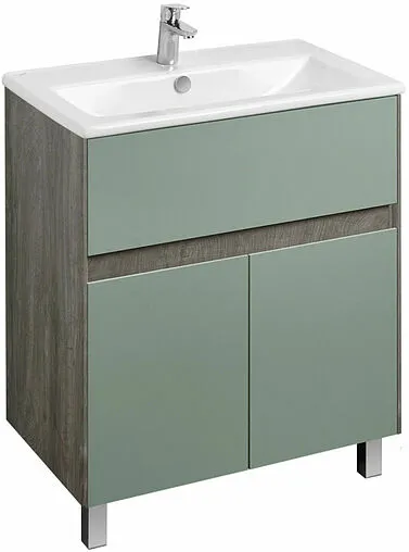 Тумба под умывальник Aquaton Форест 75 дуб рошелье/сумеречный голубой 1A278301FR9C0