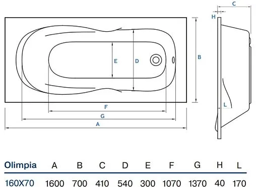 Ванна акриловая Koller Pool Olimpia 160x70 Ванна акриловая Koller Pool Olimpia 160x70