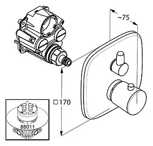 Термостат для 1 потребителя Kludi Ambienta хром 538350575 Термостат для 1 потребителя Kludi Ambienta хром 538350575, 2
