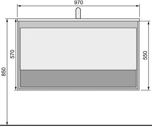 Тумба под умывальник подвесная Jorno Glass 100 белый/дуб сонома Gla.01.97/P/W