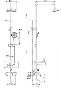 Душевая система со смесителем для ванны Lemark Linara хром LM0462C Душевая система со смесителем для ванны Lemark Linara хром LM0462C, 2
