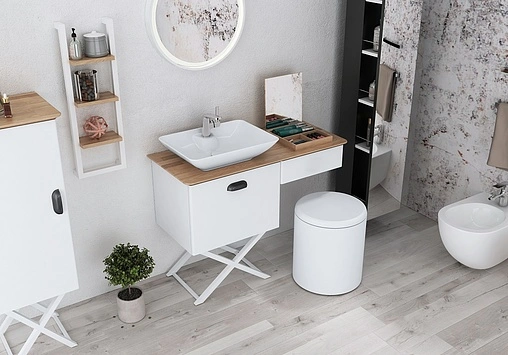 Тумба-умывальник напольная ISVEA Bei 100 белый/дуб 21BES065100I+10SY50052SV Тумба-умывальник напольная ISVEA Bei 100 белый/дуб 21BES065100I+10SY50052SV