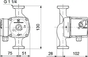 Насос циркуляционный Grundfos UPS 20-60 130 96281472, 2