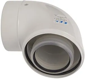 Колено для дымохода Ø 60/100мм ∠ 90° (PP) для конденсационных котлов E.C.A. 7006990061, 4