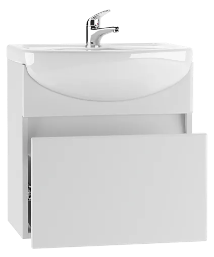 Тумба-умывальник подвесная Айсберг Классик 55 белый DA3006T+4607152360509