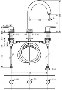 Смеситель для раковины Hansgrohe Vernis Blend 150 хром 71553000 Смеситель для раковины Hansgrohe Vernis Blend 150 хром 71553000, 2
