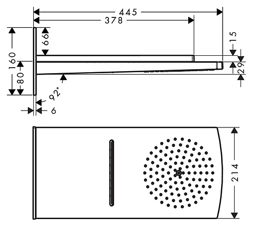 Лейка верхнего душа Hansgrohe Raindance Rainfall 180 2jet белый/хром 28433400