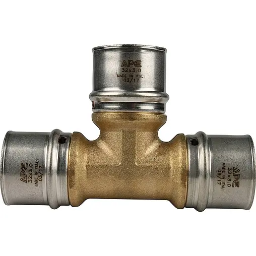 Тройник пресс соединительный 32мм x 32мм x 32мм Stout SFP-0006-323232