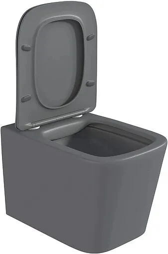 Унитаз подвесной безободковый Hansmann keramik Kvadro Grey серый матовый УНИ0017