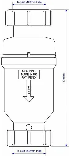 Самозакрывающийся сливной клапан Mc Alpine белый MRNRV32C-PB