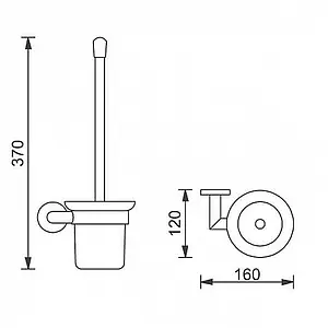 Ёршик для унитаза Aquanet хром 3688 Ёршик для унитаза Aquanet хром 3688, 2