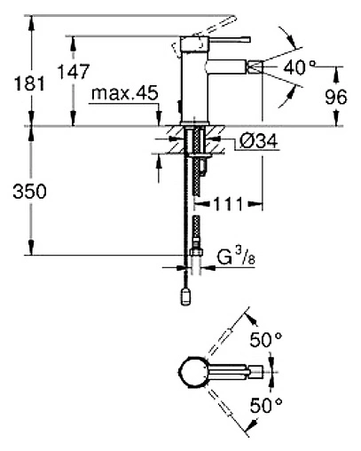 Смеситель для биде Grohe Essence New хром 32934001 Смеситель для биде Grohe Essence New хром 32934001