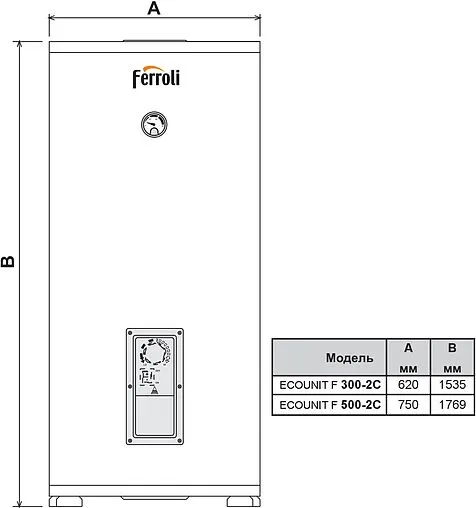 Бойлер комбинированного нагрева Ferroli Ecounit F 300 2C (43 кВт) GRF632VA