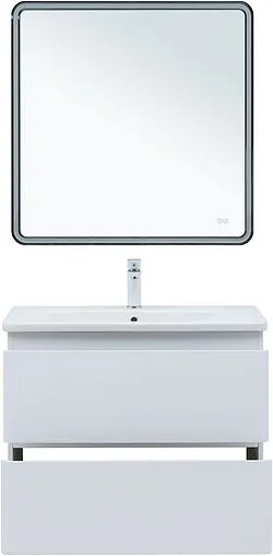 Тумба-умывальник подвесная Aquanet Эмбер 80 белый матовый 00330467+11080-KL
