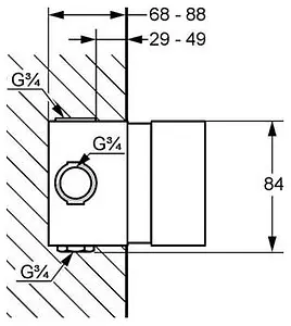 Скрытая часть термостата Kludi 35158 Скрытая часть термостата Kludi 35158, 2