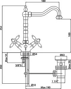 Смеситель для раковины Cezares Nostalgia бронза NOSTALGIA-LS2-02 Смеситель для раковины Cezares Nostalgia бронза NOSTALGIA-LS2-02, 2