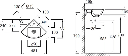 Раковина Jacob Delafon Odeon Up 48 белый E4733-00