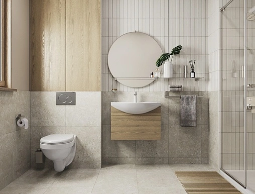 Комплект 5 в 1 Santeri Альфа комфорт 1.3816.4.S00.00B.0 с кнопкой хром глянцевый