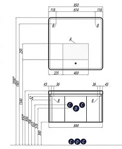 Тумба под умывальник подвесная Aquaton Шерилл 85 белый 1A208801SH010 Тумба под умывальник подвесная Aquaton Шерилл 85 белый 1A208801SH010, 2