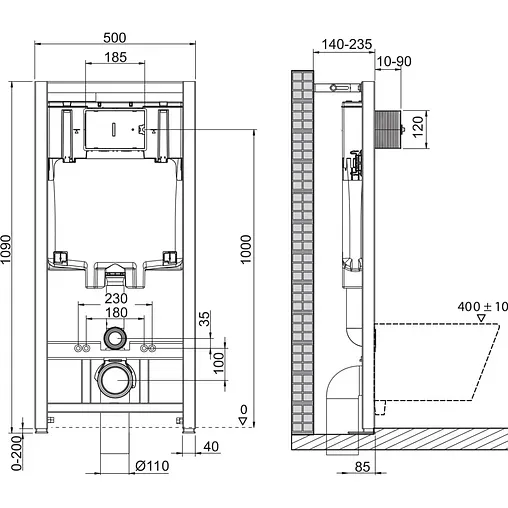 Комплект 5 в 1 BelBagno Uno BB3105CHR/SC/BB002-80/BB005-PR-CHROME с кнопкой хром глянцевый