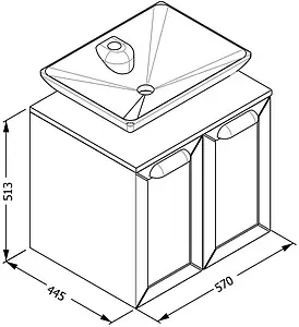 Тумба-умывальник подвесная ISVEA Urban 80 дуб/белый 27TAS065081I+10SY50065SV-2C, 2