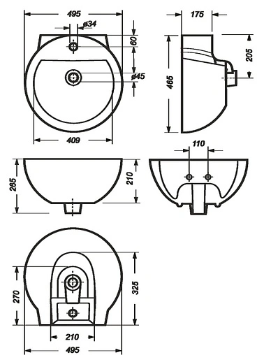 Раковина Sanita Luxe Art Flora 50 белый ARTSLWB10