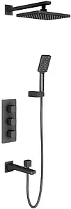 Душевая система с термостатом для ванны Timo Petruma чёрный матовый SX-5049/03SM Душевая система с термостатом для ванны Timo Petruma чёрный матовый SX-5049/03SM, 1