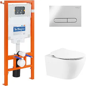 Комплект 5 в 1 BelBagno Prospero BB507B/BB2020SC/BB002-80/BB005-PR-CHROME с кнопкой хром глянцевый Комплект 5 в 1 BelBagno Prospero BB507B/BB2020SC/BB002-80/BB005-PR-CHROME с кнопкой хром глянцевый, 1