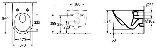 Унитаз подвесной безободковый Villeroy&amp;Boch Antao CeramicPlus утренний зеленый) 4674T0R8