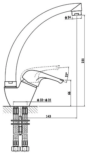 Смеситель для кухни Gross Aqua Basic хром 3205257C-A02
