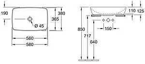 Раковина Villeroy&Boch Artis CeramicPlus 58 белый 417258R1, 2