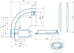 Колено стартовое коаксиальное Ø 60/100мм (алюм.) Krats K-01, 2