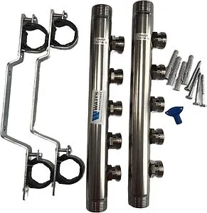 Группа коллекторная распределительная 5 отводов 1"н/н x ¾"ек Watts HLV2000 VA 10080777 Группа коллекторная распределительная 5 отводов 1"н/н x ¾"ек Watts HLV2000 VA 10080777, 4