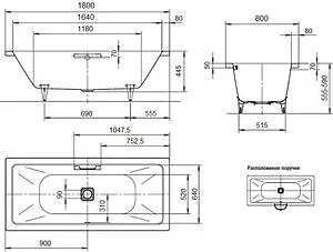 Ванна стальная Kaldewei Conoduo 180x80 mod. 733 easy-clean белый 235100013001 Ванна стальная Kaldewei Conoduo 180x80 mod. 733 easy-clean белый 235100013001, 2