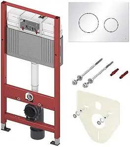 Инсталляция для подвесного унитаза Set 4 в 1 TECEbase kit 2.0 K440920 с кнопкой TECEloop белый глянцевый, 1