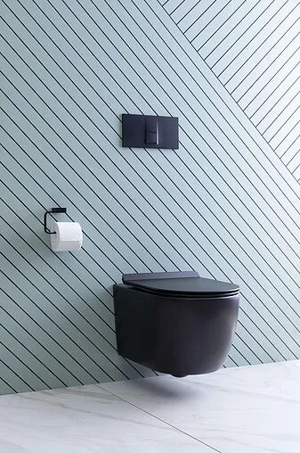 Унитаз подвесной безободковый Aquanet Cetus-BW Rimless черный матовый CETUS-BW